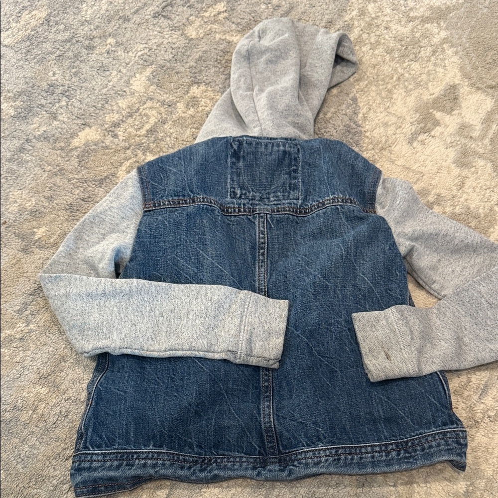 Kids Denim and Gray Hooded Jacket 7/8 kids Abercrombie kids - Picture 2 of 3